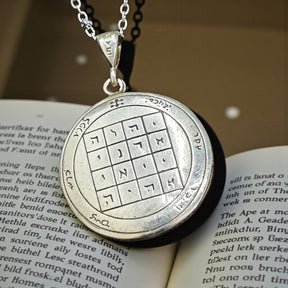 Wiccan Pendant First Pentacle consecrated to Saturn Silver 3 Cm 44 Seals of Solomon Art 1710 - Bricks Masons