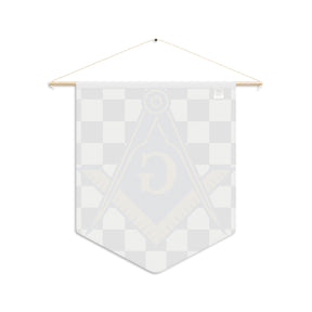 Master Mason Blue Lodge Pennant - S & C G Surrounded by Checkered Design - Bricks Masons