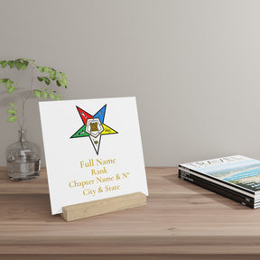 OES Plaque - Colorful Eastern Star with Personalization - Bricks Masons