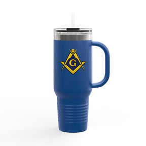 Master Mason Blue Lodge Ringneck Tumbler - Winkelmaß und Zirkel mit G