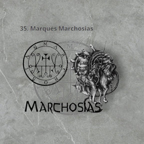 I wove the Demon 35 MARQUIS MARCHOSIAS and the Secret Seal of Solomon 72 Demons, Lesser Key of Solomon, Goetia. In Silver, 3 x 2.5 cm, 12 g. Art. 1894 - Bricks Masons