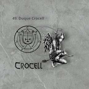 I commemorate Demon 49 DUKE CROCELL and Secret Seal of Solomon 72 Demons Lesser Key of Solomon Goetia In Silver 3 x 2.5 cm 12 Gr Art 1908 - Bricks Masons