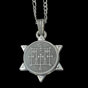 I commemorate Demon 52 DUKE ALLOCES and Secret Seal of Solomon 72 Demons Lesser Key of Solomon Goetia In Silver 3 x 2.5 cm 12 Gr Art 1911 - Bricks Masons