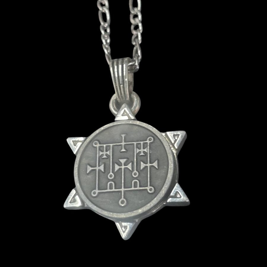 I commemorate Demon 52 DUKE ALLOCES and Secret Seal of Solomon 72 Demons Lesser Key of Solomon Goetia In Silver 3 x 2.5 cm 12 Gr Art 1911 - Bricks Masons