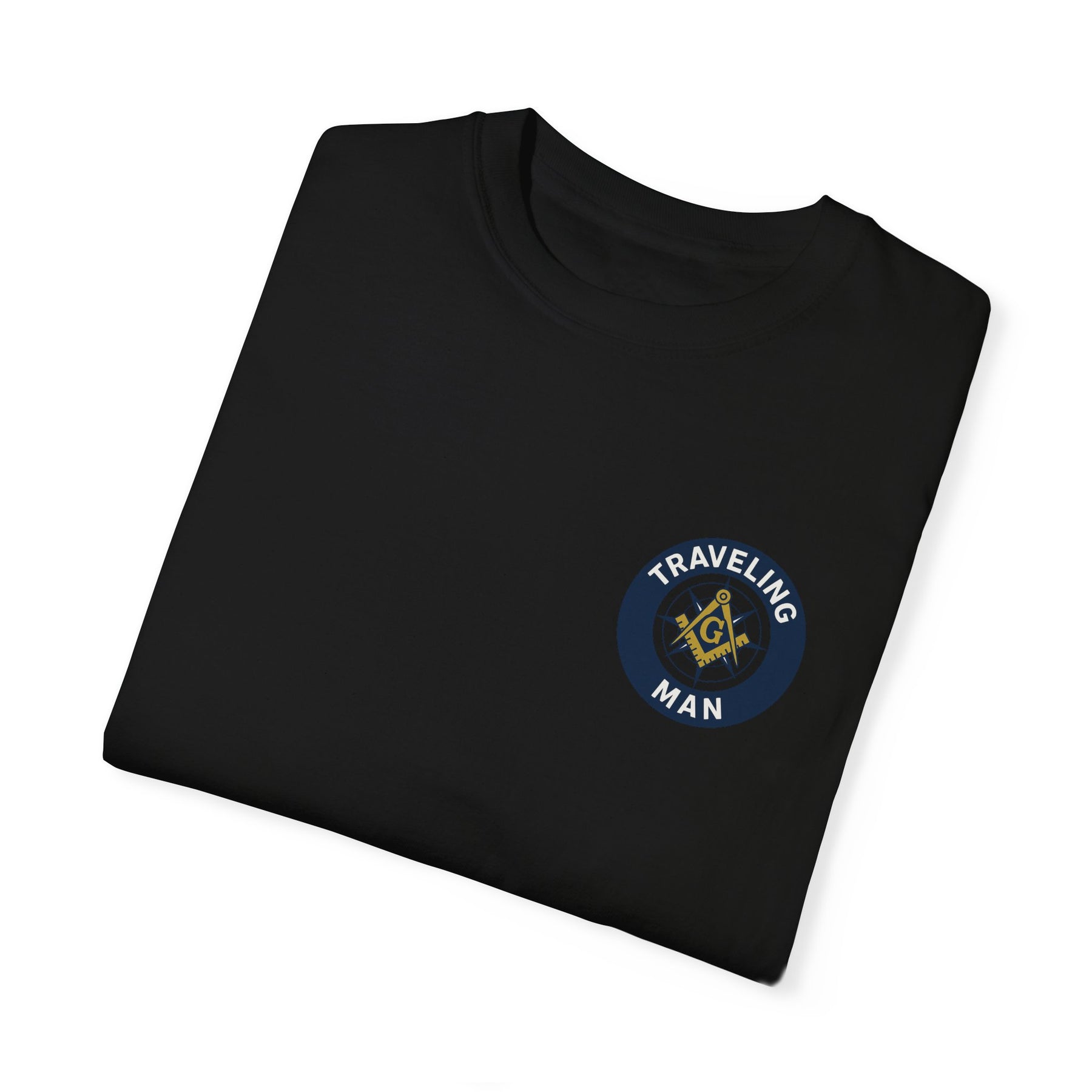 Master Mason Blue Lodge T-Shirt - Traveling Mason Garment-Dyed Tee - Bricks Masons
