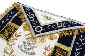 Past Master Blue Lodge Apron - Navy Blue with Wreath