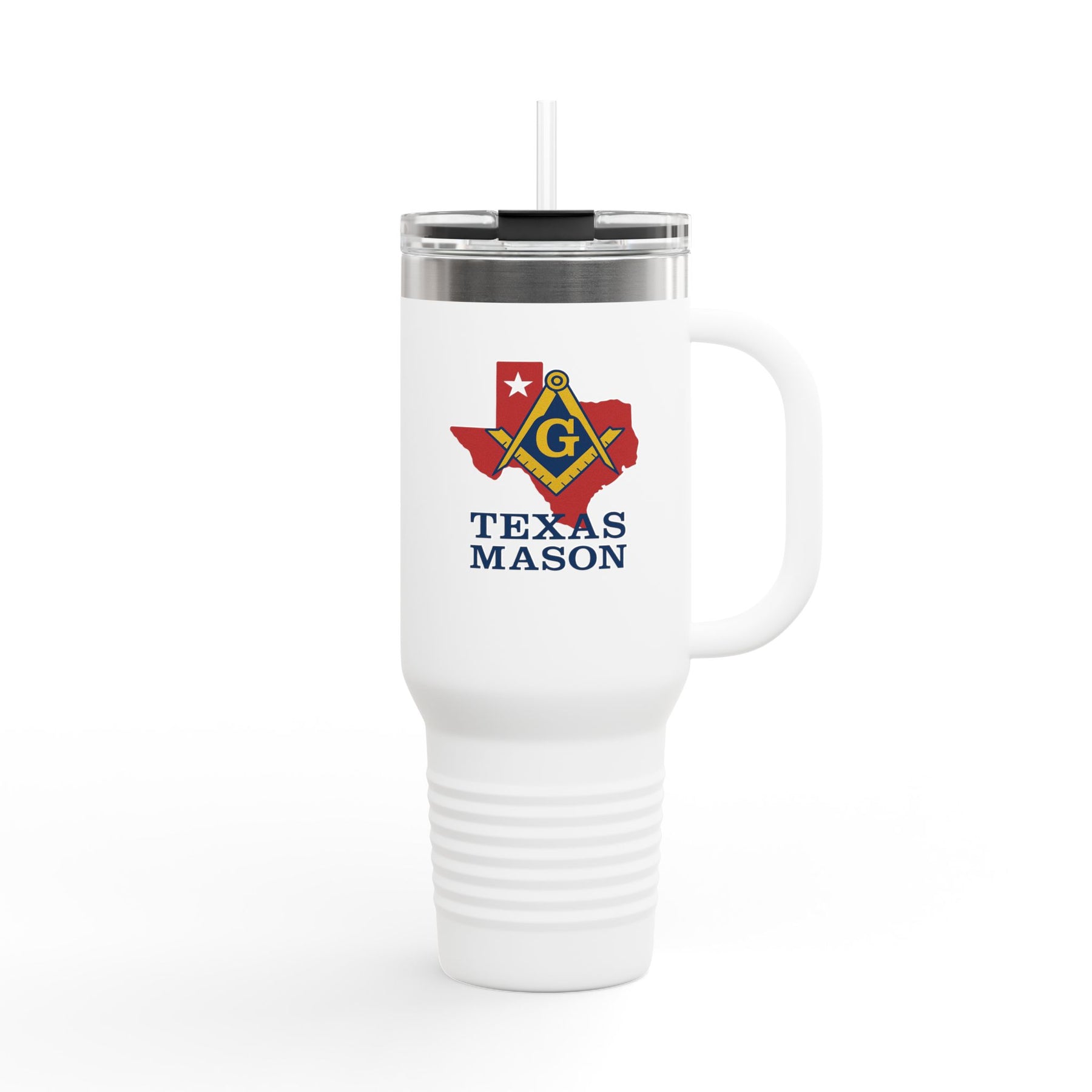 Meistermaurer-Blaue Loge Ringhalsbecher - Winkelmaß und Zirkel G Texas Freimaurer