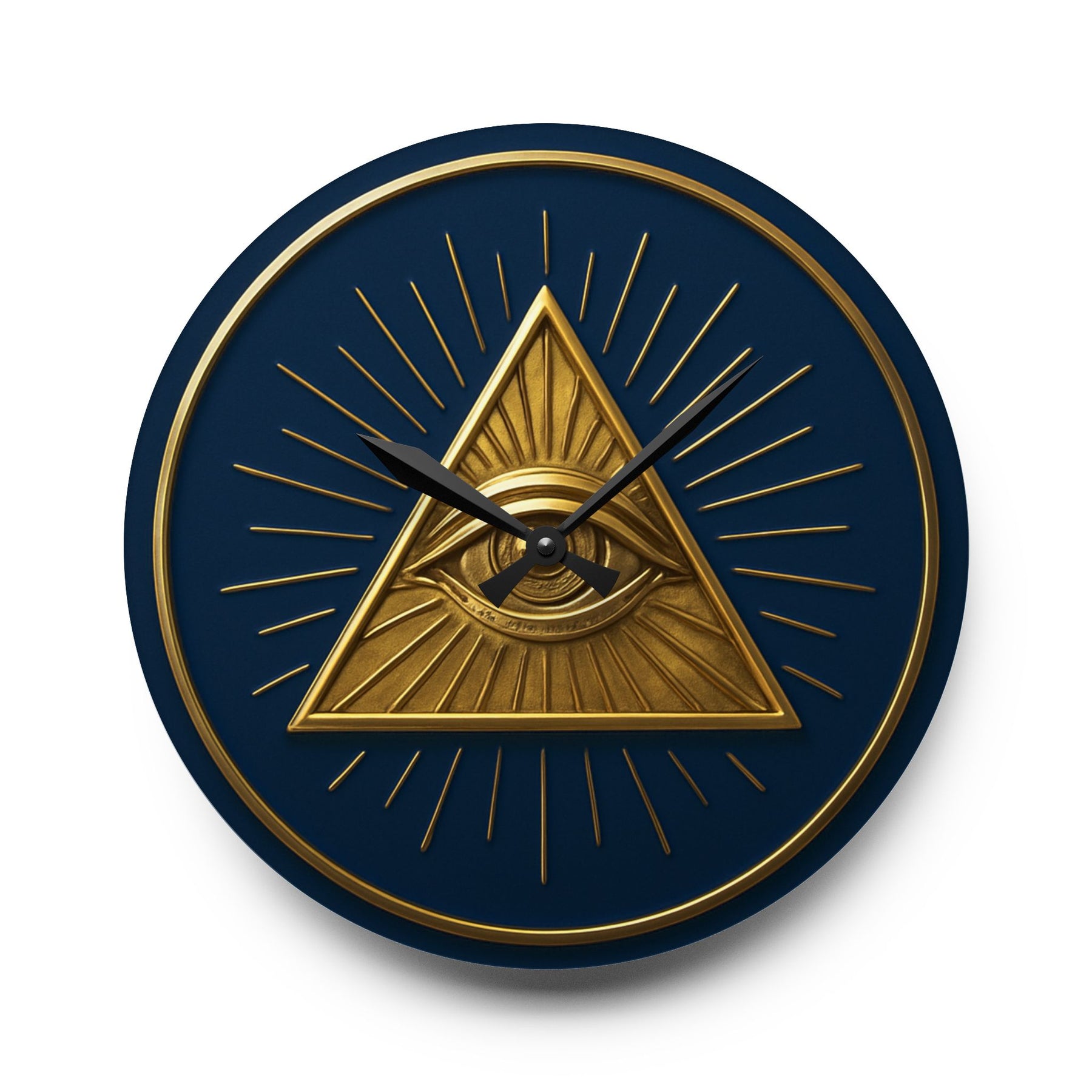 Eye of Providence Clock - Radiant Triangle with All Seeing Eye on Acrylic - Bricks Masons