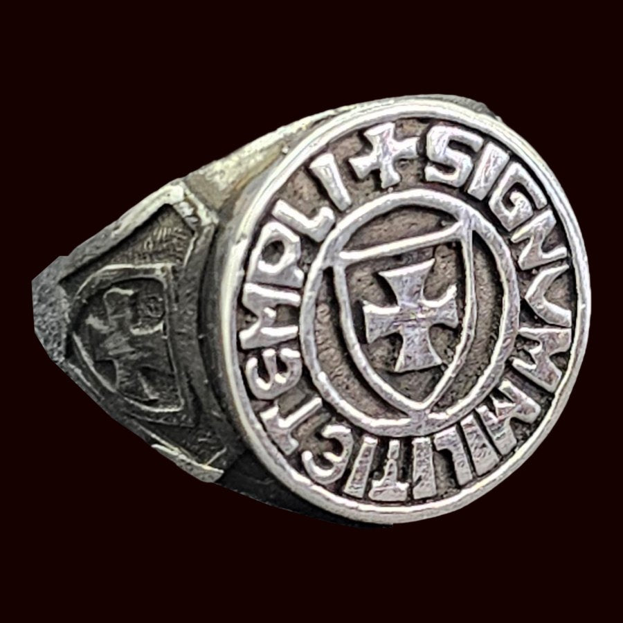 Knights Templar Ring 1.7 cm 8 g Silver Art 271 - Bricks Masons