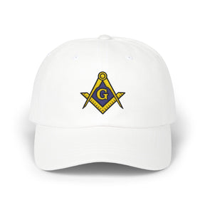 Master Mason Blue Lodge Baseball Cap - Gold & Blue Embroidered Square & Compass G - Bricks Masons