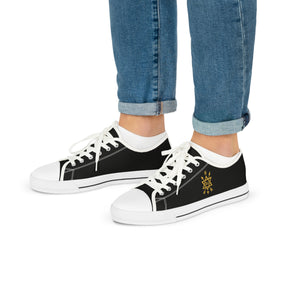 Order of the Secret Monitor Sneaker - Low Top Sneaker Black & White Golden Emblem - Bricks Masons