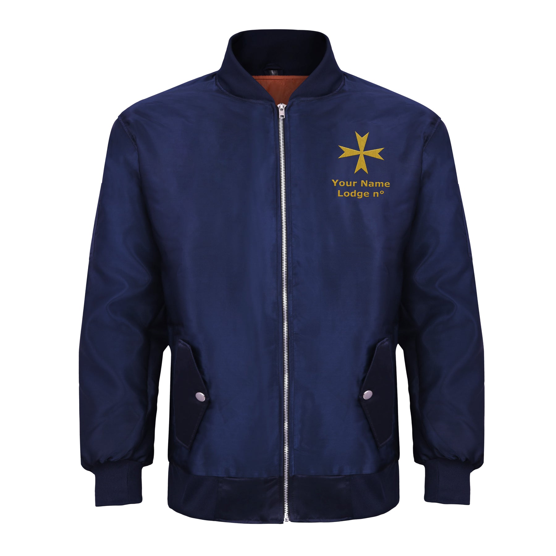 Order Of Malta Jacket - Blue Color With Gold Embroidery - Bricks Masons