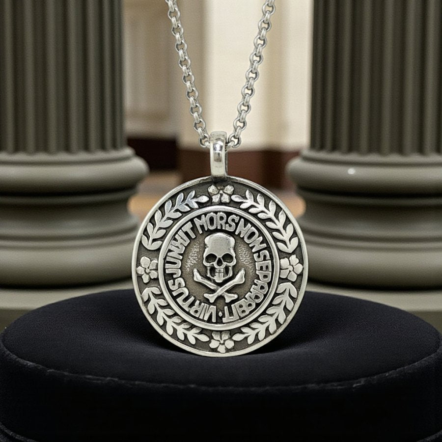 Masonic Virtus Junxit Pendant 4 X 3 Cm In Silver 12 Gr Art 303 - Bricks Masons