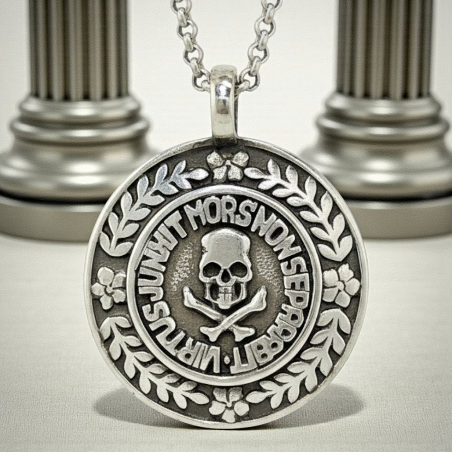 Masonic Virtus Junxit Pendant 4 X 3 Cm In Silver 12 Gr Art 303 - Bricks Masons