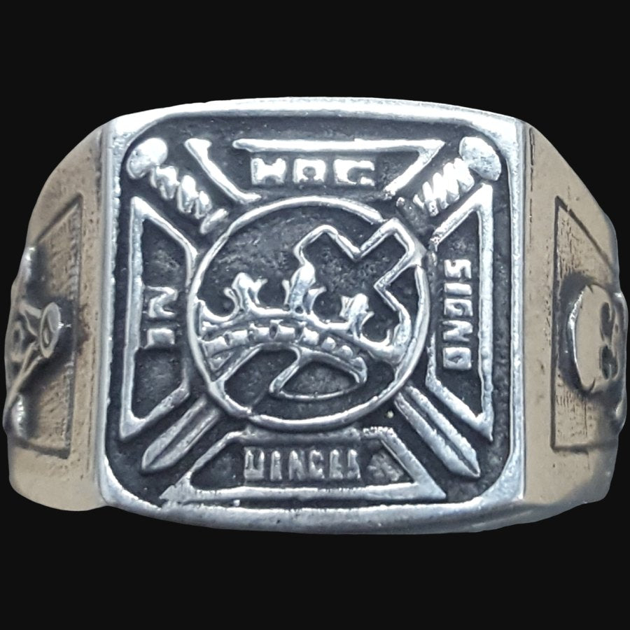 Masonic Ring In Hoc Signo Vinces in Silver 1.5 cm 9 gr Art 308 - Bricks Masons