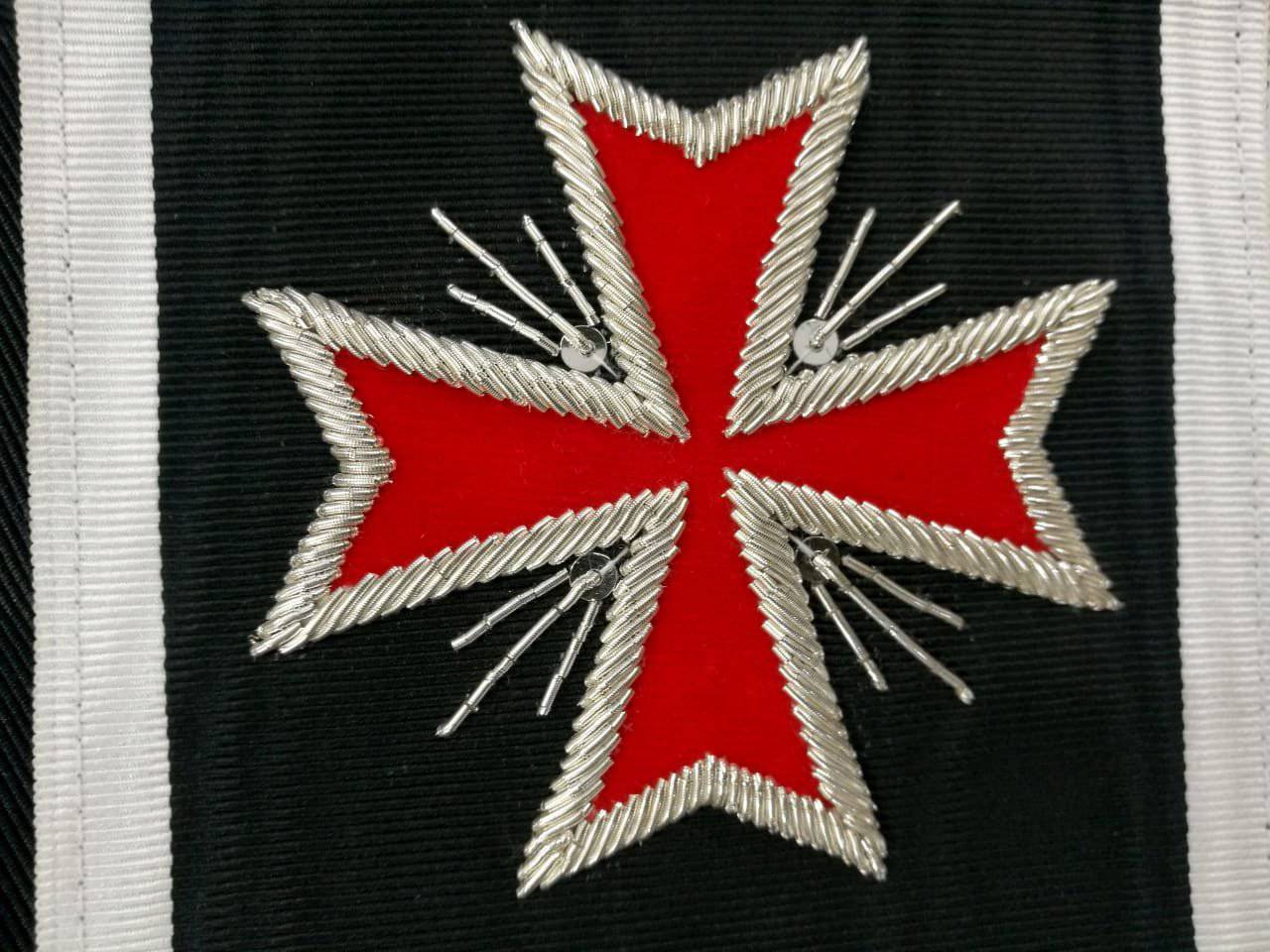 30th Degree Scottish Rite Collar - Templar Cross & Bicephalic Eagle - Bricks Masons