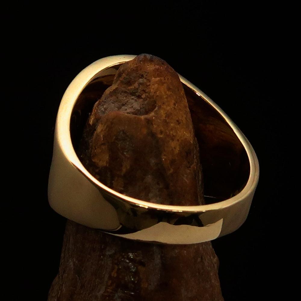 32nd Degree Scottish Rite Ring - Green Wings Down Gold Brass - Bricks Masons