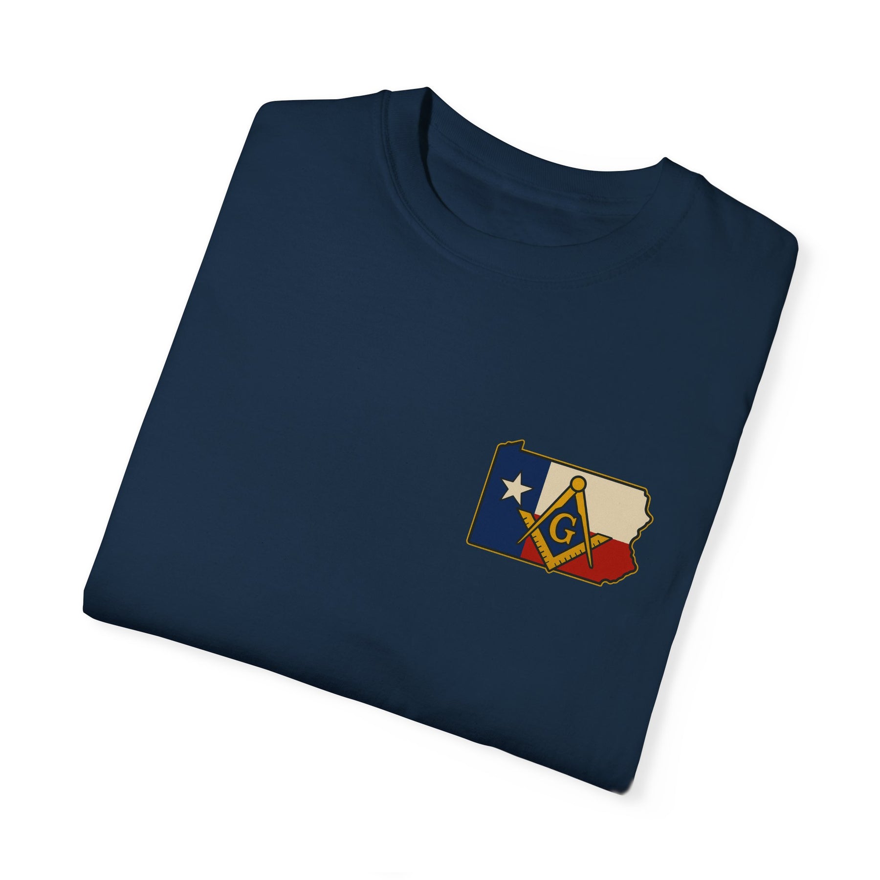 Master Mason Blue Lodge T-Shirt - Garment-Dyed Pennsylvania Mason - Bricks Masons