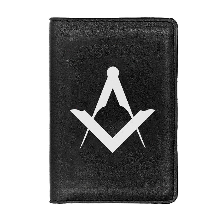 Master Mason Blue Lodge Wallet - Black & Brown - Bricks Masons