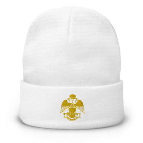 33rd Degree Scottish Rite Beanie - Wings Down Golden Embroidery - Bricks Masons