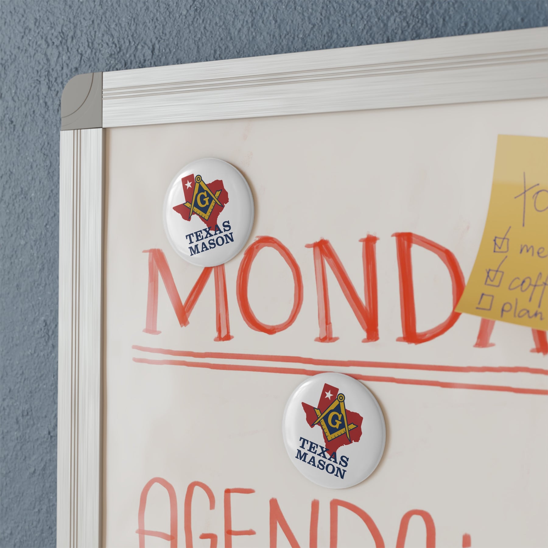 Master Mason Blue Lodge Magnet - Decorative Refrigerator - Bricks Masons