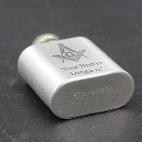 Master Mason Blue Lodge Flask - Stainless Steel (Customizable) - Bricks Masons