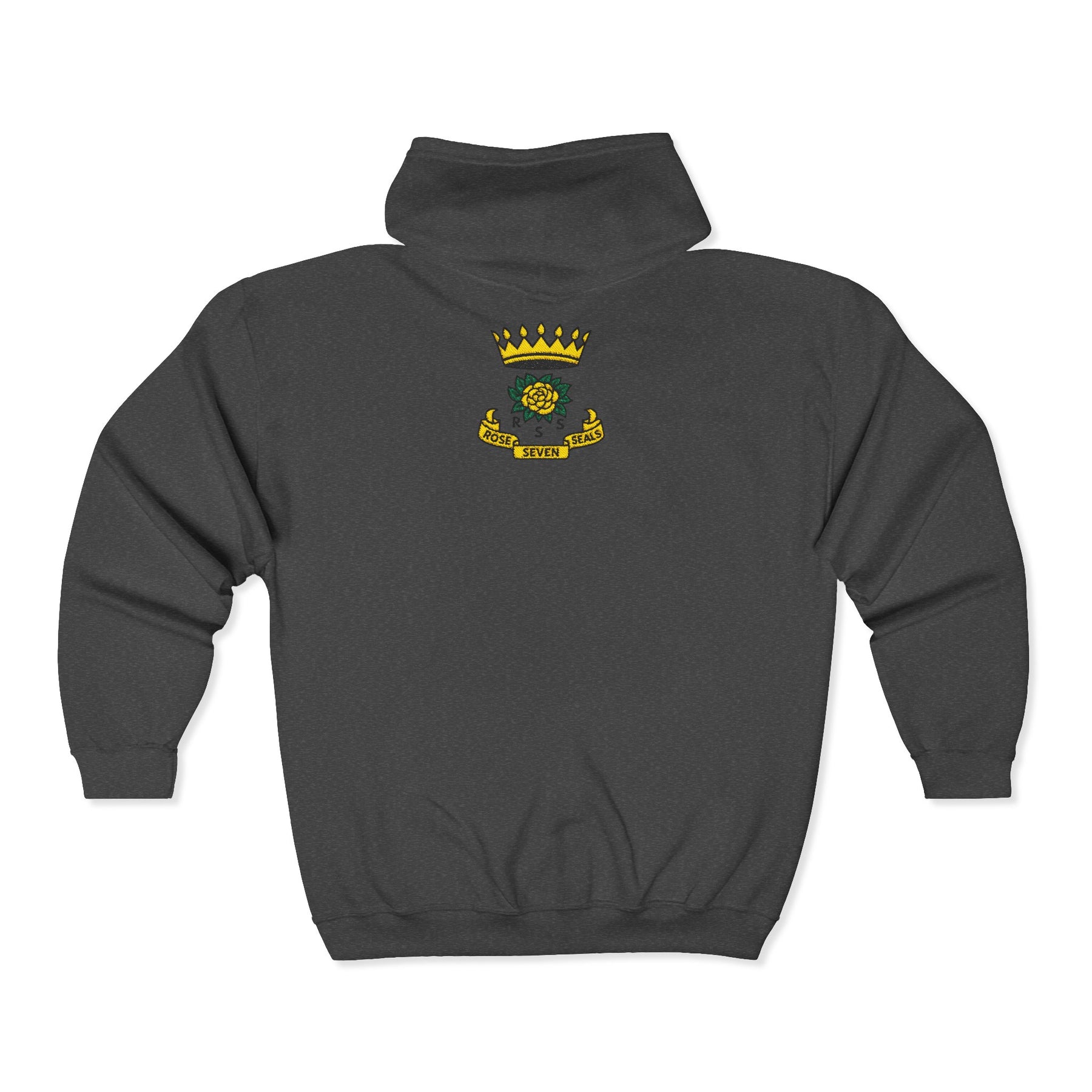 Rose of Seven Seals Hoodie - Zip Up Jacket Chest and Back Embroidery - Bricks Masons