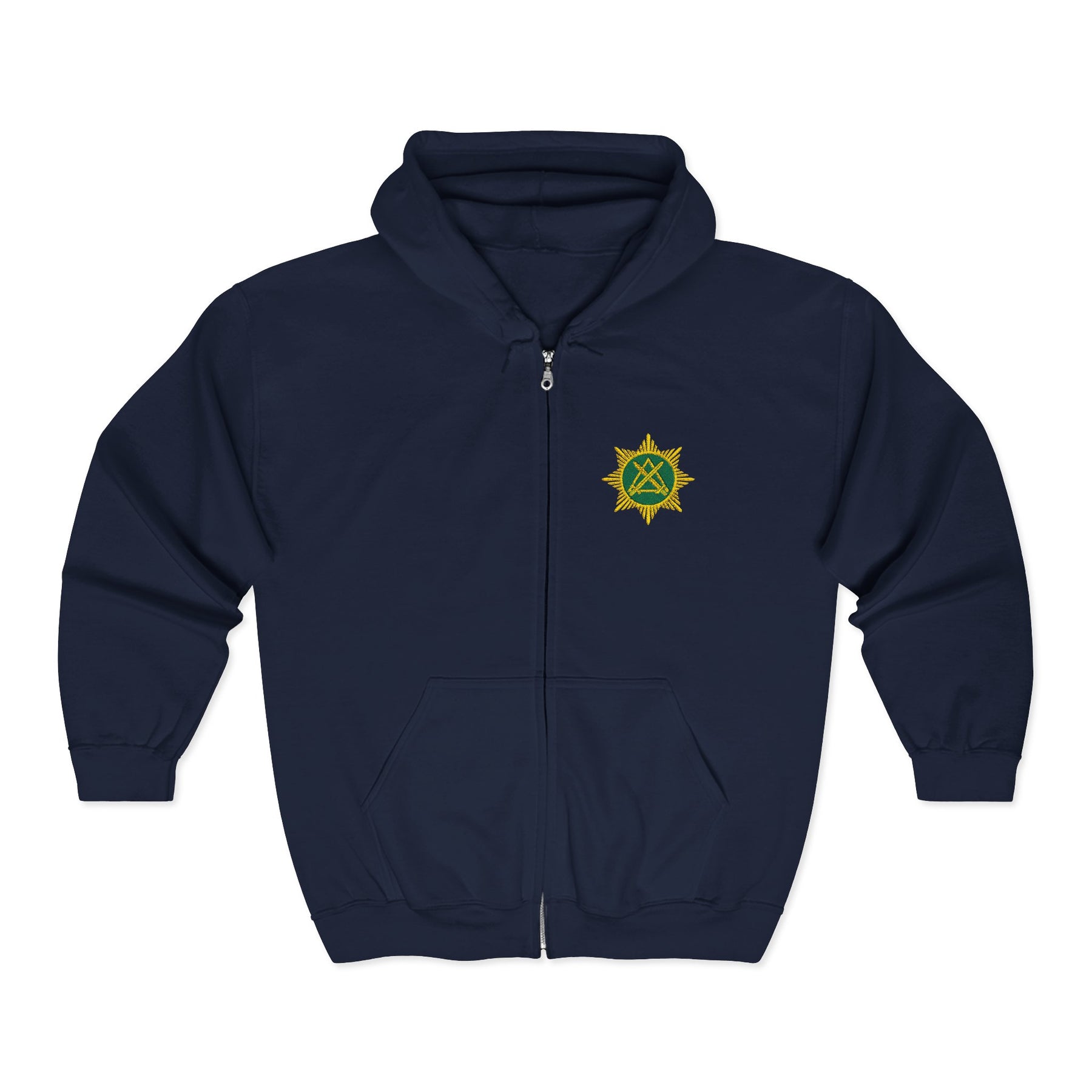 Knight Masons Hoodie - Zip Up Jacket Emblem Embroidery - Bricks Masons