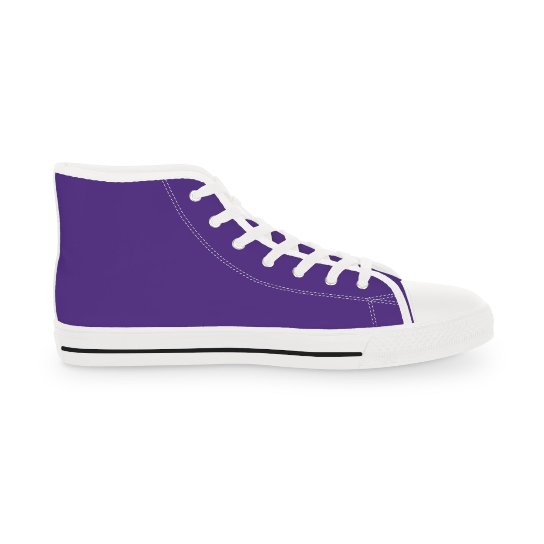 LOCOP Sneaker - High Top Black & White Purple Canvas White Emblem - Bricks Masons