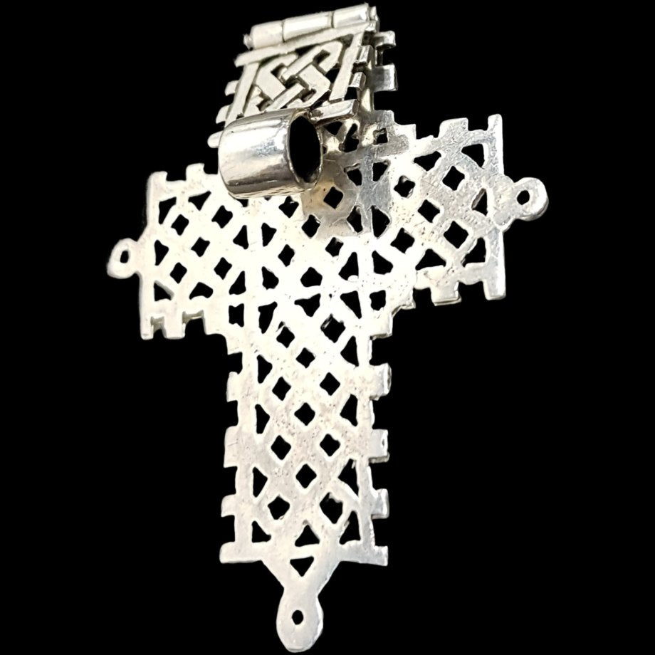 Rastafari Coptic Cross Pendant In Silver 5 X 3 Cm 4 Gr Art 497 - Bricks Masons