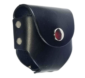 Shriners Snuff Can Holder - Genuine Leather with Snap Closure - Bricks Masons