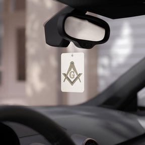 Master Mason Blue Lodge Car Air Freshener - Fresh Scent with Square & Compass G Emblem - Bricks Masons