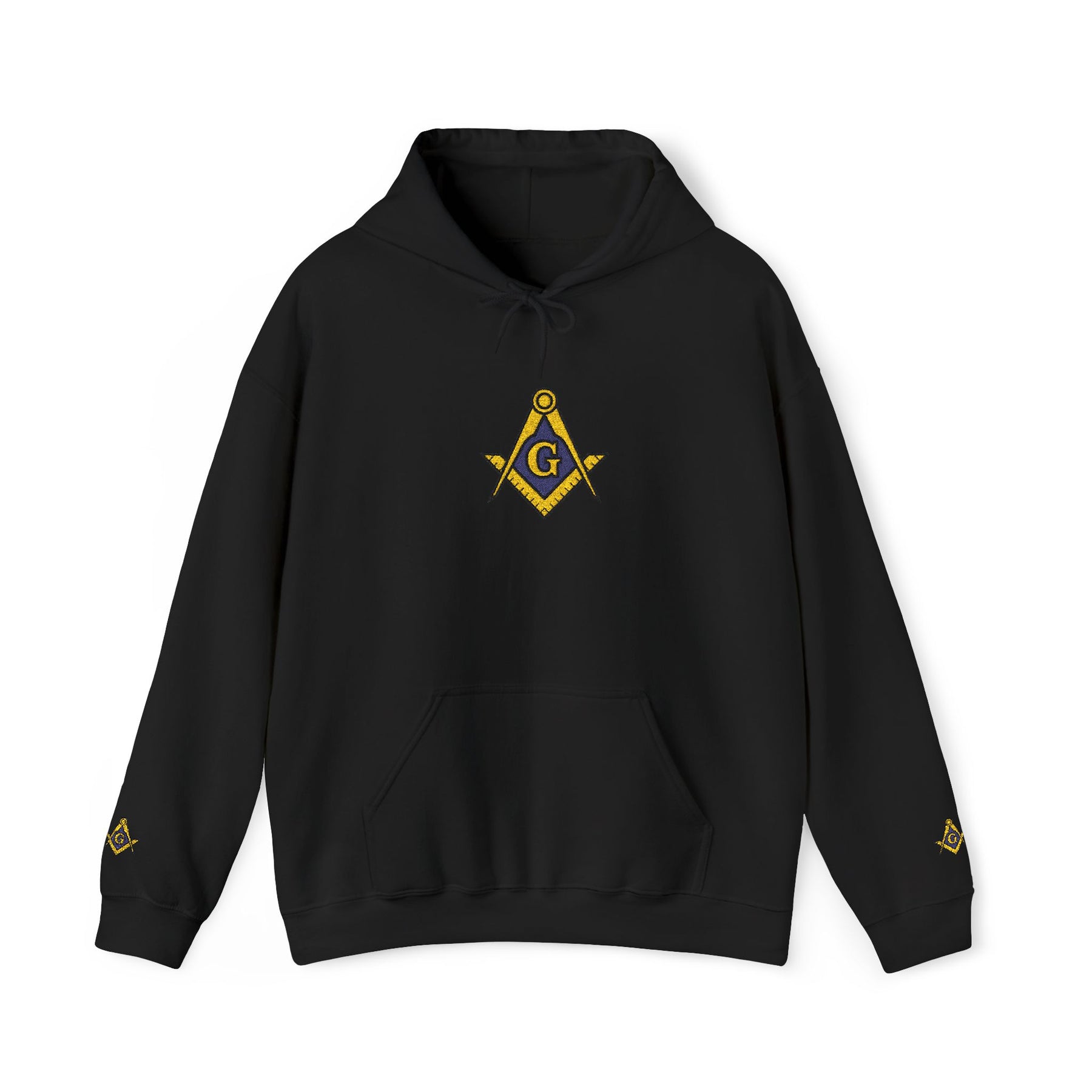 Master Mason Blue Lodge Hoodie - Soft Cotton Poly Blend Embroidered Detail - Bricks Masons