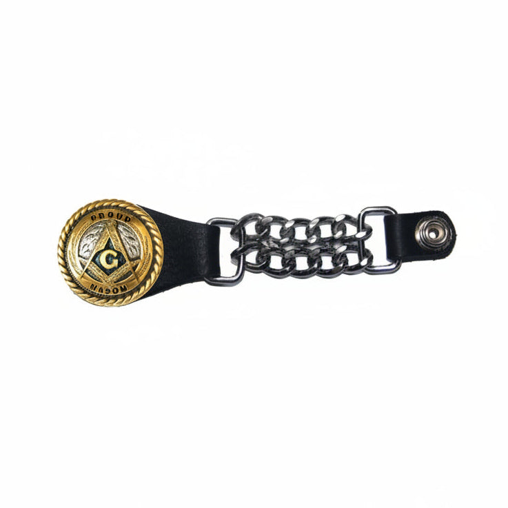 Master Mason Blue Lodge Vest Extender - Proud Mason Double Curb Chain - Bricks Masons