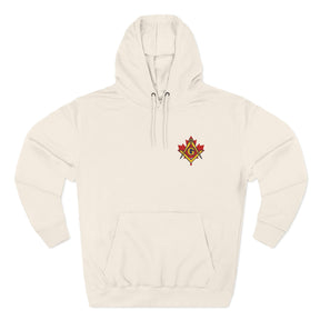 Master Mason Blue Lodge Canada Jurisdiction Hoodie - Three-Panel Fleece Front Motif - Bricks Masons