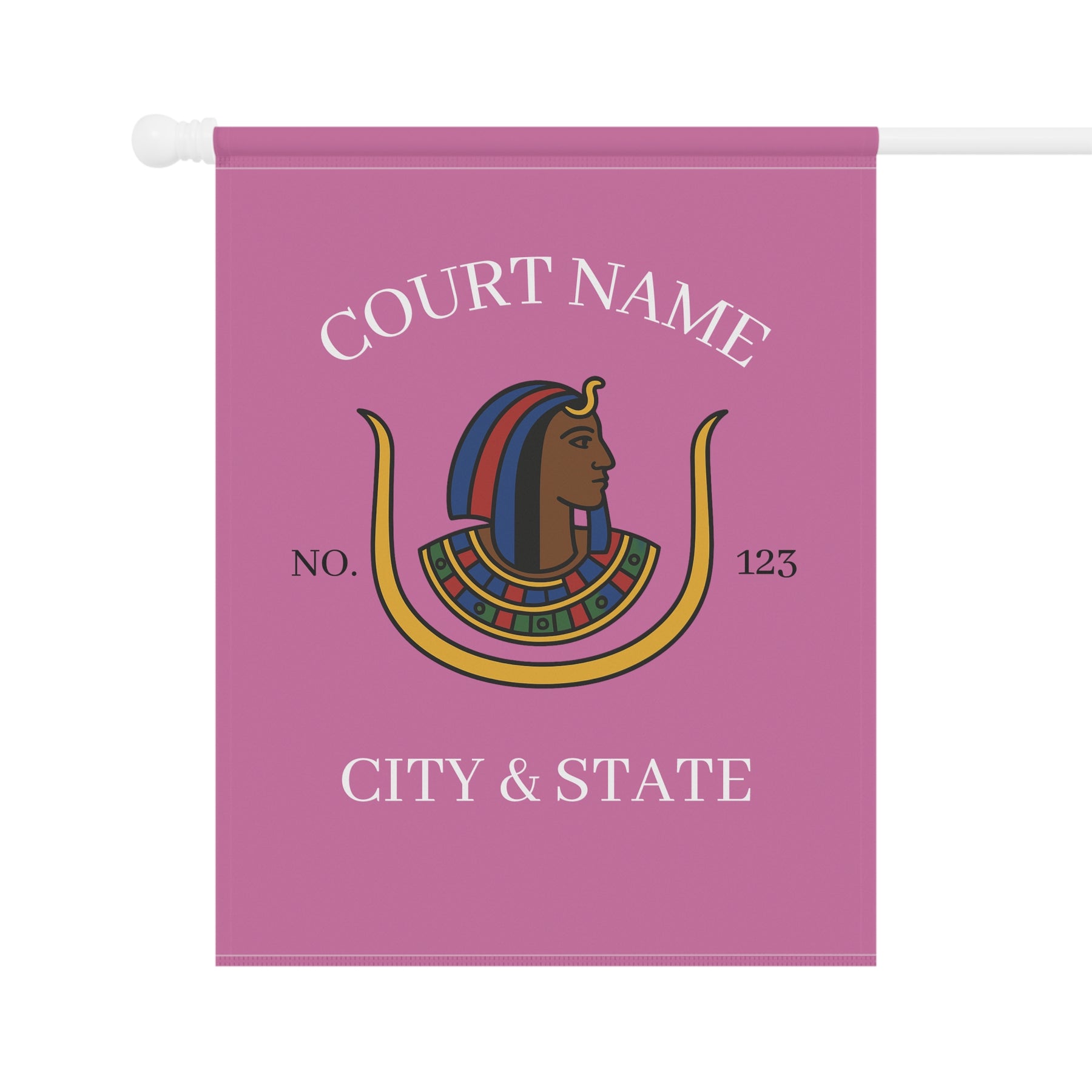 DOI Yard Flag - Pink Poly Poplin With Personalization - Bricks Masons