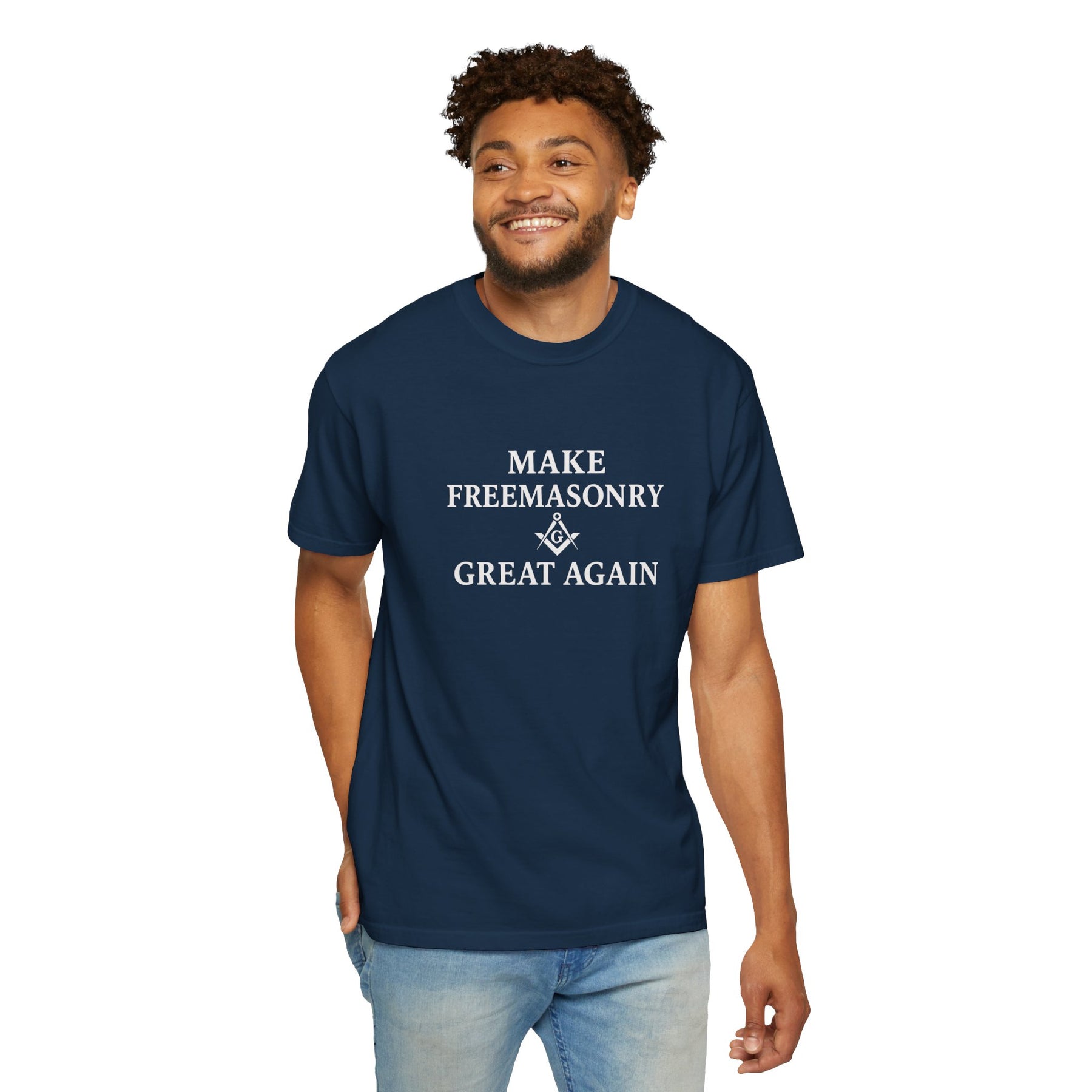 Master Mason Blue Lodge T-Shirt - Make Freemasonry Great Again Garment-Dyed Tee - Bricks Masons