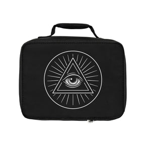 Eye of Providence Lunch Bag - Black & White Fully Insulated - Bricks Masons