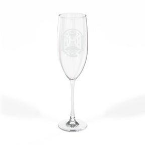 Master Mason Blue Lodge Champagne Flute - Checkered Floor Pillars All-Seeing Eye & Tools - Bricks Masons