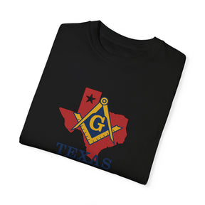 Master Mason Blue Lodge T-Shirt - Texas Mason Garment-Dyed Tee - Bricks Masons