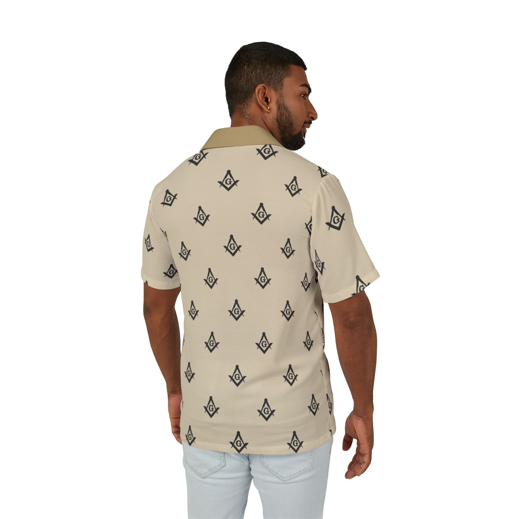 Men's Hawaiian Camp Shirt (AOP) - Bricks Masons