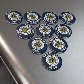 Master Mason Blue Lodge Magnet - Decorative Refrigerator - Bricks Masons