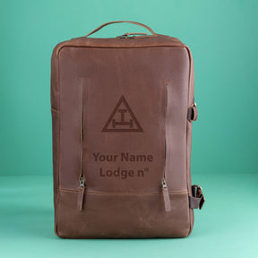 Royal Arch Chapter Backpack - Genuine Brown Leather - Bricks Masons