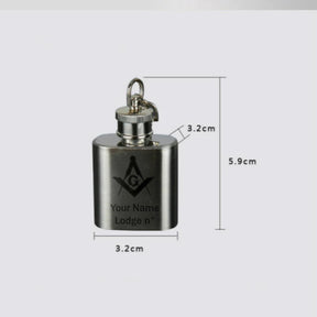 Master Mason Blue Lodge Flask - Stainless Steel (Customizable) - Bricks Masons