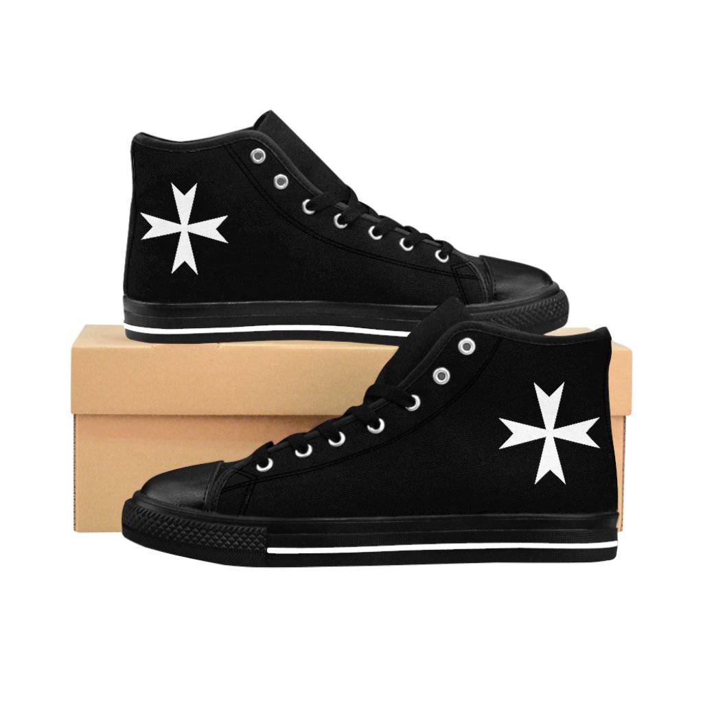 Order Of Malta Commandery Sneaker - High-top Black & White