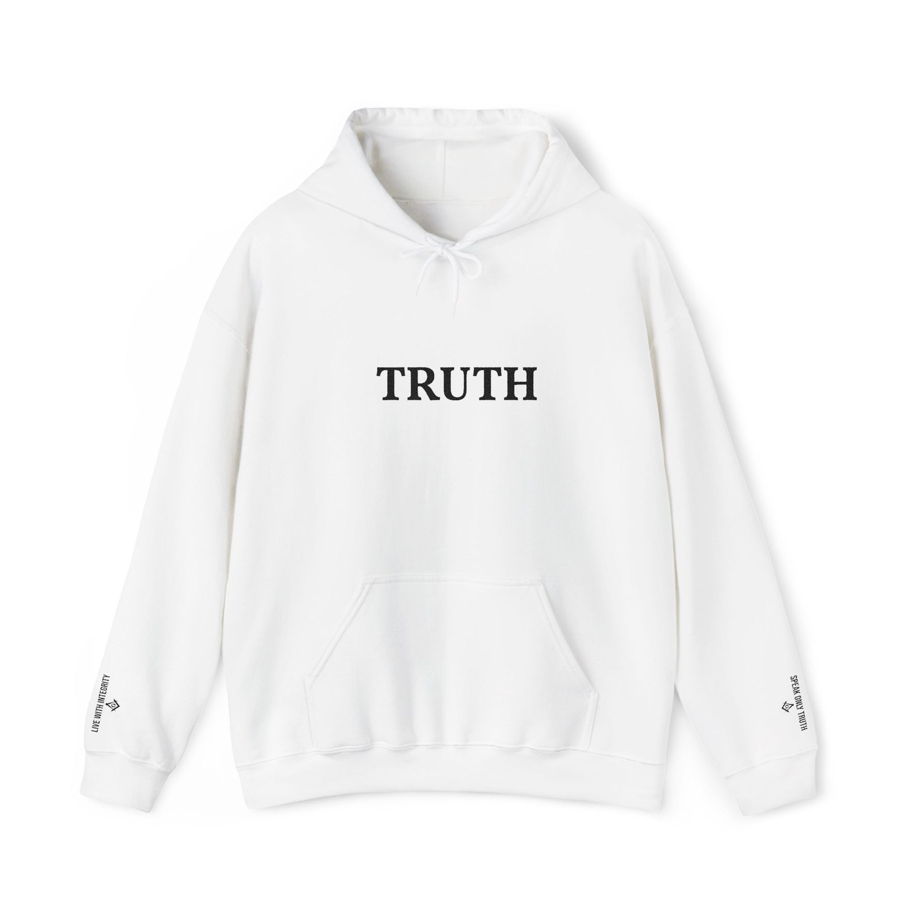 Master Mason Blue Lodge Hoodie - Truth Front & Sleeves Embroidery - Bricks Masons