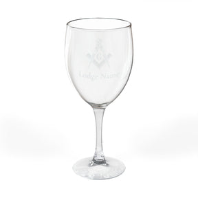 Master Mason Blue Lodge Wine Glass - Square & Compass G with Customization