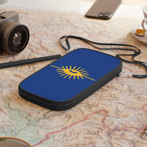 Knights of the All Seeing Eye Passport Wallet - Blue & Yellow Eye With Shoulder & Wrist Strap - Bricks Masons