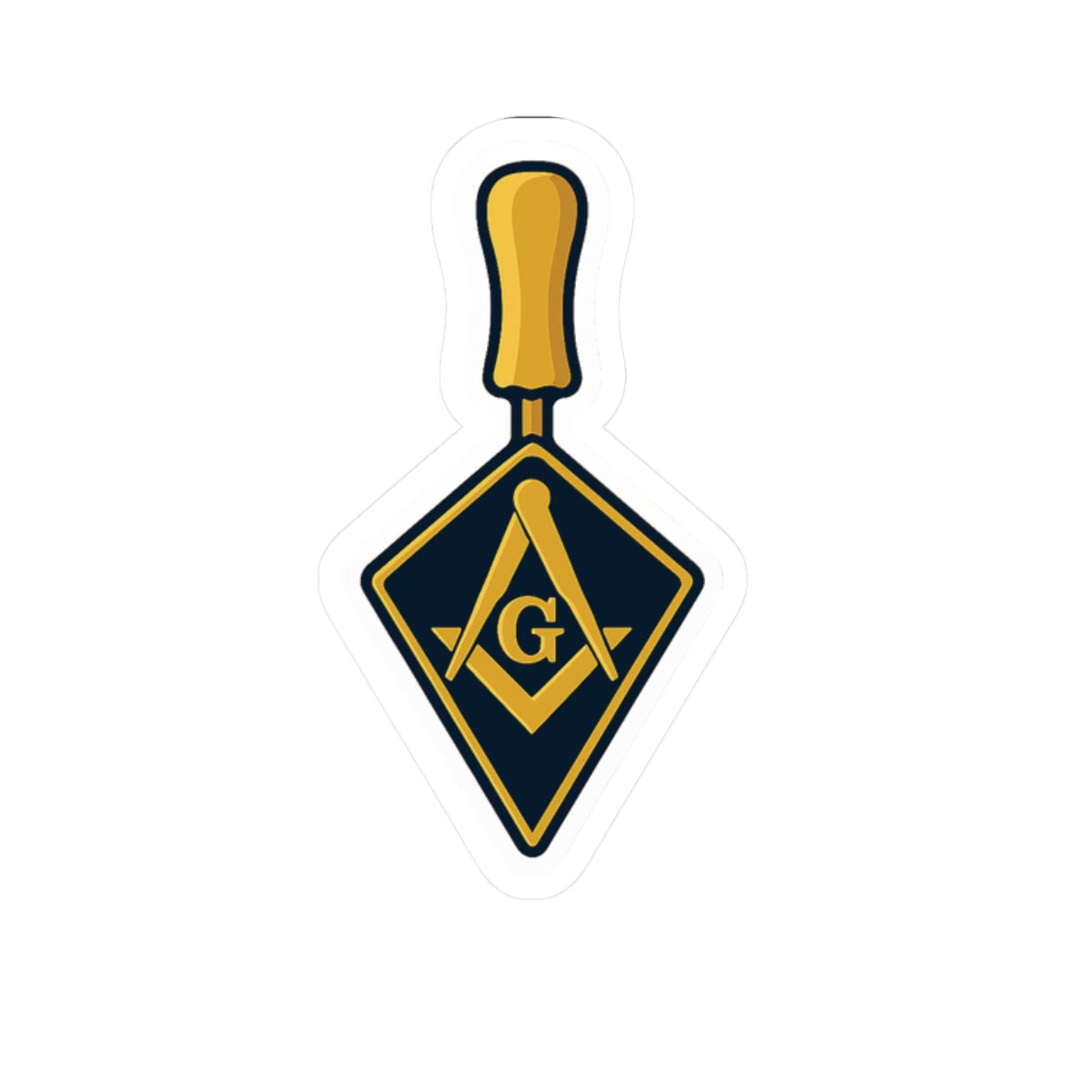 Master Mason Blue Lodge Sticker Decal - Kiss-Cut Blue Trowel - Bricks Masons
