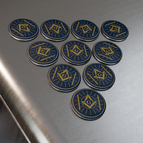 Master Mason Blue Lodge Magnet - Decorative Refrigerator - Bricks Masons